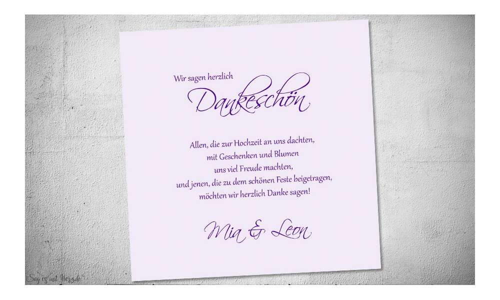 Fotokarten Hochzeit Danksagung