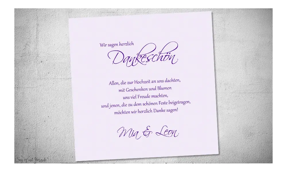 Fotokarten Hochzeit Danksagung