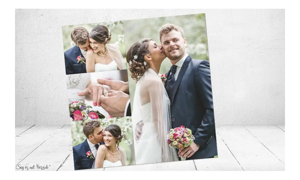 Danksagung Hochzeit Foto rosa