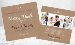 Danksagung Hochzeit Kraftpapier Collage