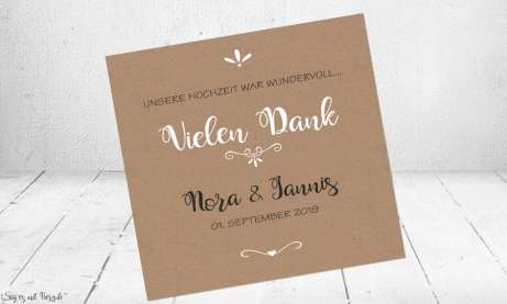 Danksagung Hochzeit Kraftpapier Collage
