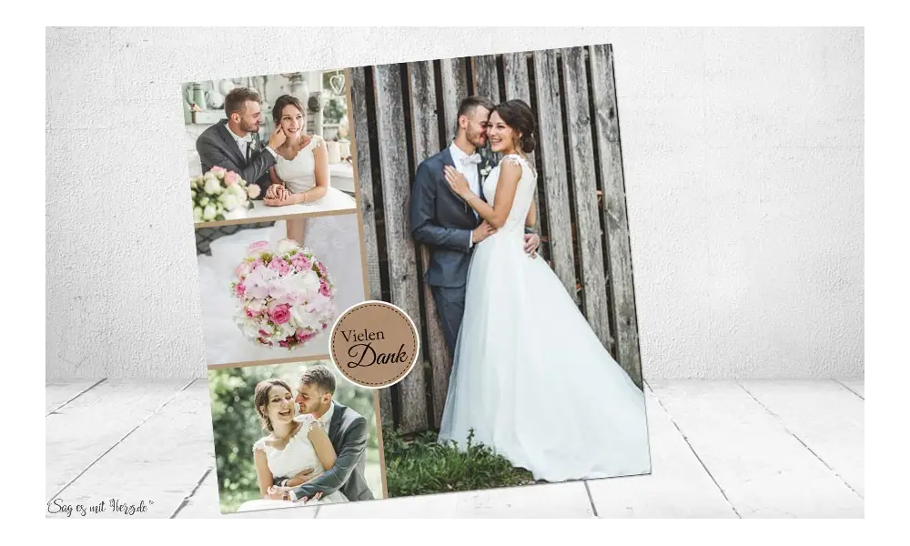 Danksagung Hochzeit Kraftpapier Vintage