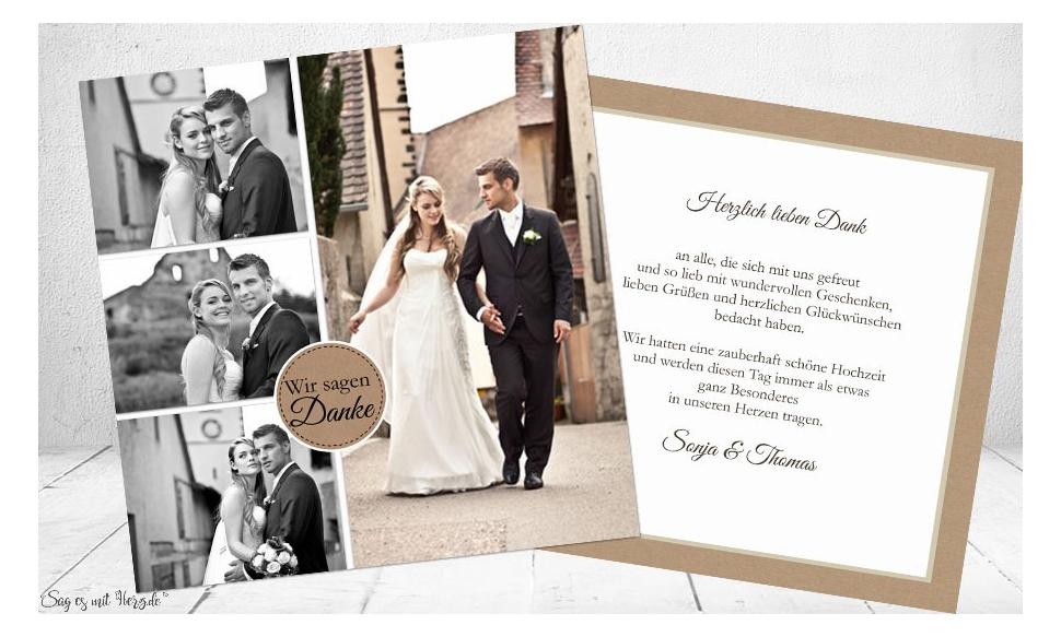 Danksagungskarte Hochzeit Kraftpapier rustikal