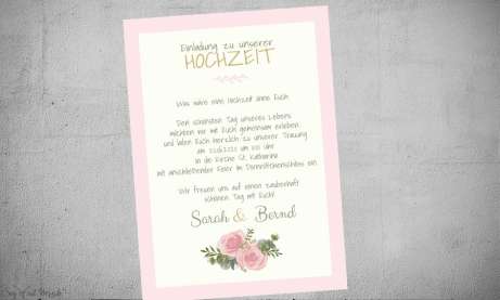 Einladung Hochzeit foral mit gold
