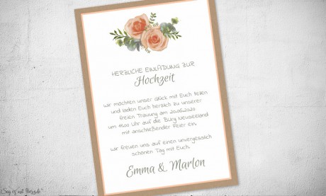 Einladungskarten Hochzeit Vintage boho