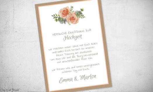 Einladungskarten Hochzeit Vintage boho