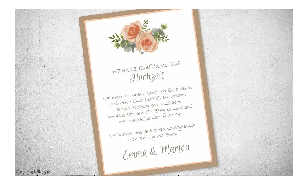 Einladungskarten Hochzeit Vintage boho