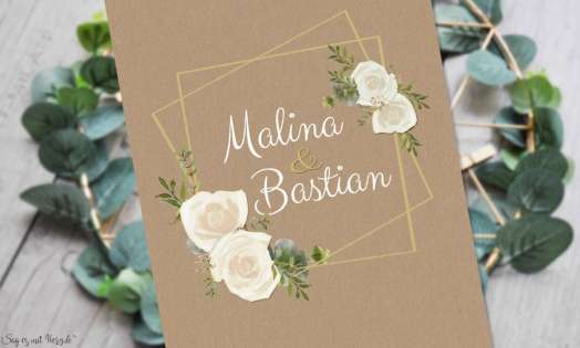 Einladungskarten Hochzeit Kraftpapier