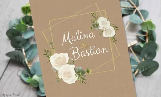 Einladungskarten Hochzeit Kraftpapier