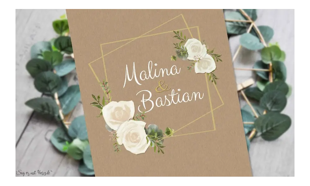 Einladungskarten Hochzeit Kraftpapier