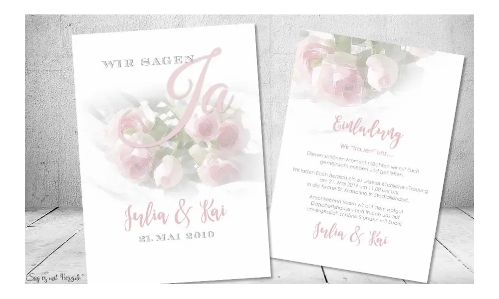Einladungskarten Hochzeit klassisch