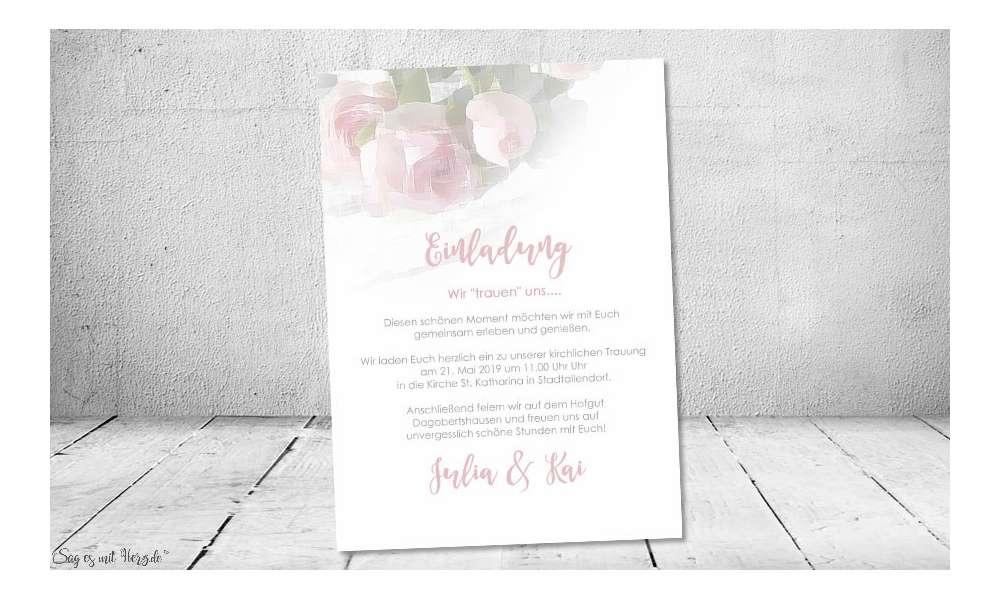Einladungskarten Hochzeit klassisch