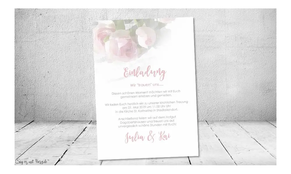 Einladungskarten Hochzeit klassisch