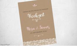 Einladungskarten Hochzeit Kraftpapier Spitze