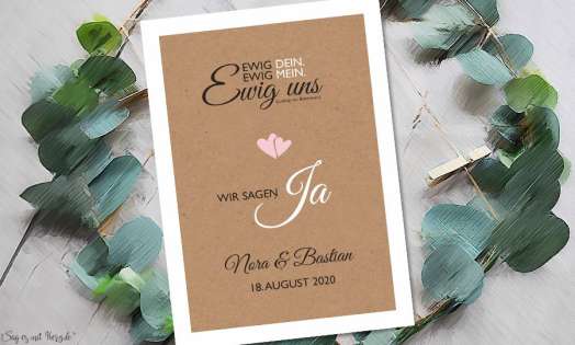 Einladungskarten Hochzeit Vintage Kraftpapier