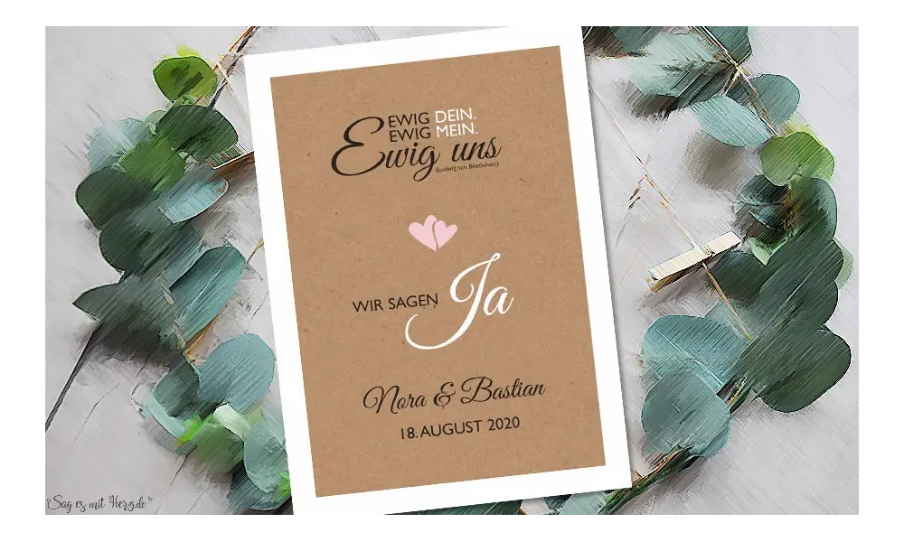 Einladungskarten Hochzeit Vintage Kraftpapier