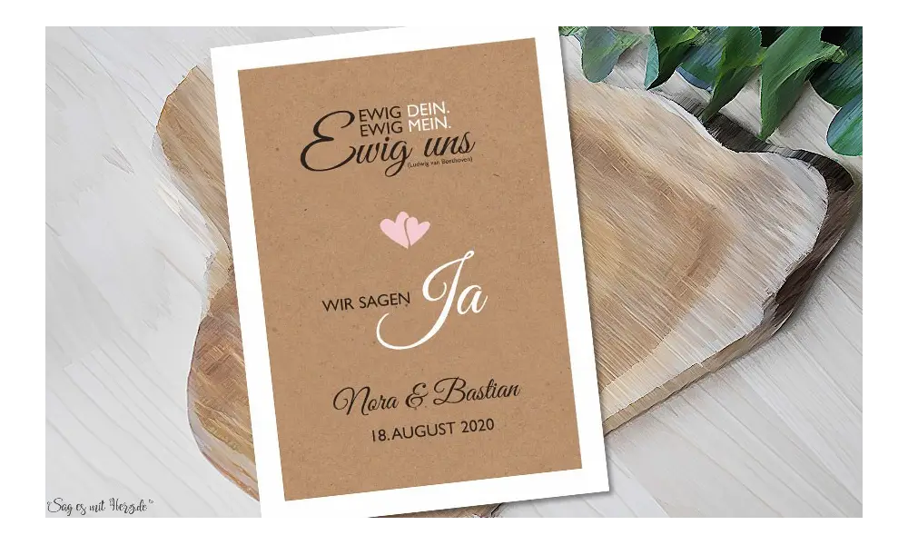 Einladungskarten Hochzeit Vintage Kraftpapier