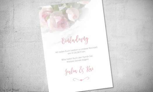 Einladungskarten Save the Date Hochzeit Rosen