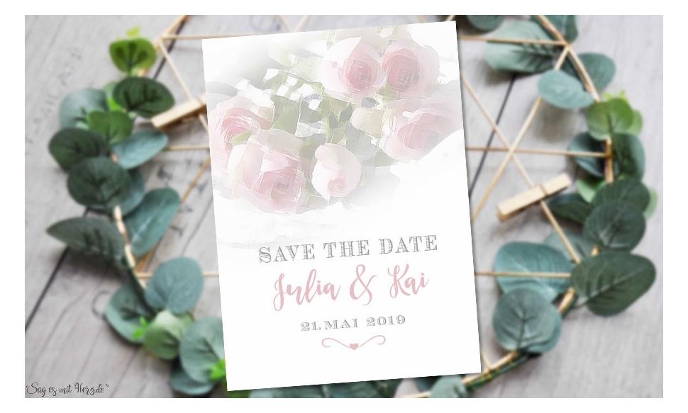 Einladungskarten Save the Date Hochzeit Rosen