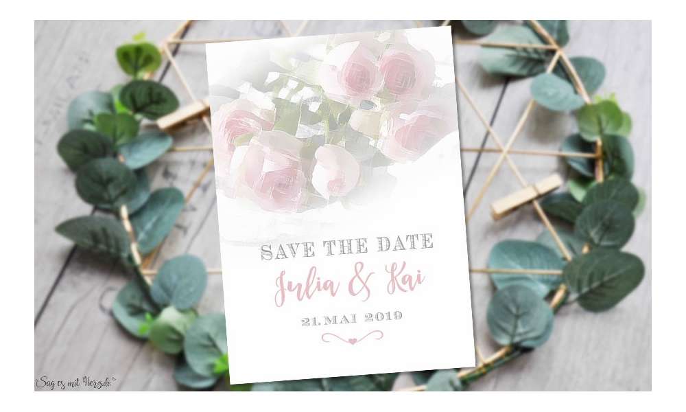 Einladungskarten Save the Date Hochzeit Rosen