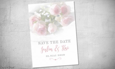 Einladungskarten Save the Date Hochzeit Rosen