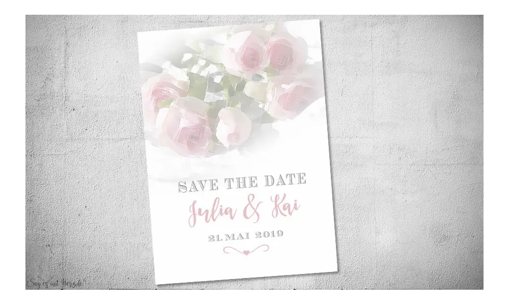 Einladungskarten Save the Date Hochzeit Rosen