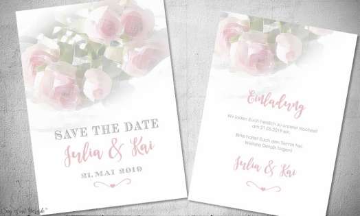 Einladungskarten Save the Date Hochzeit Rosen