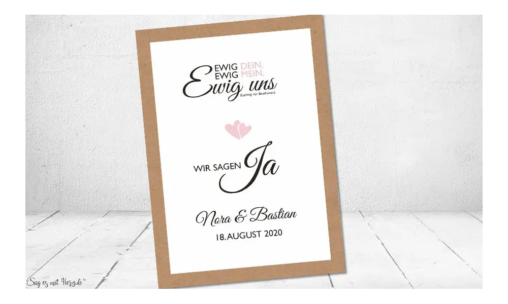 Einladungskarte Hochzeit ewig dein ewig mein ewig uns