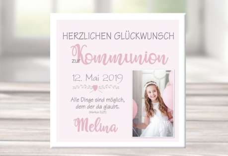 Geschenk Kommunion Konfirmation Wandbild Leinwand