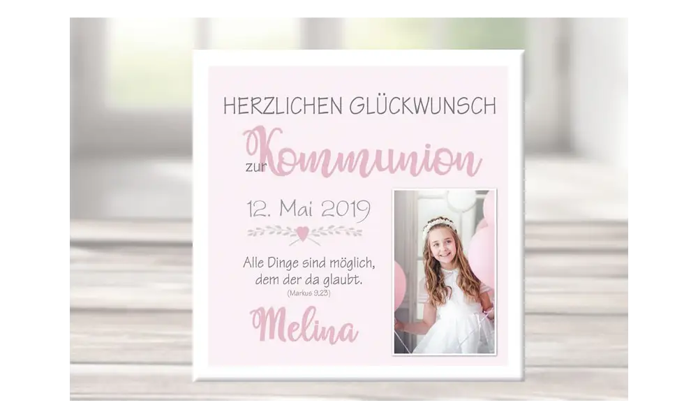 Geschenk Kommunion Konfirmation Wandbild Leinwand