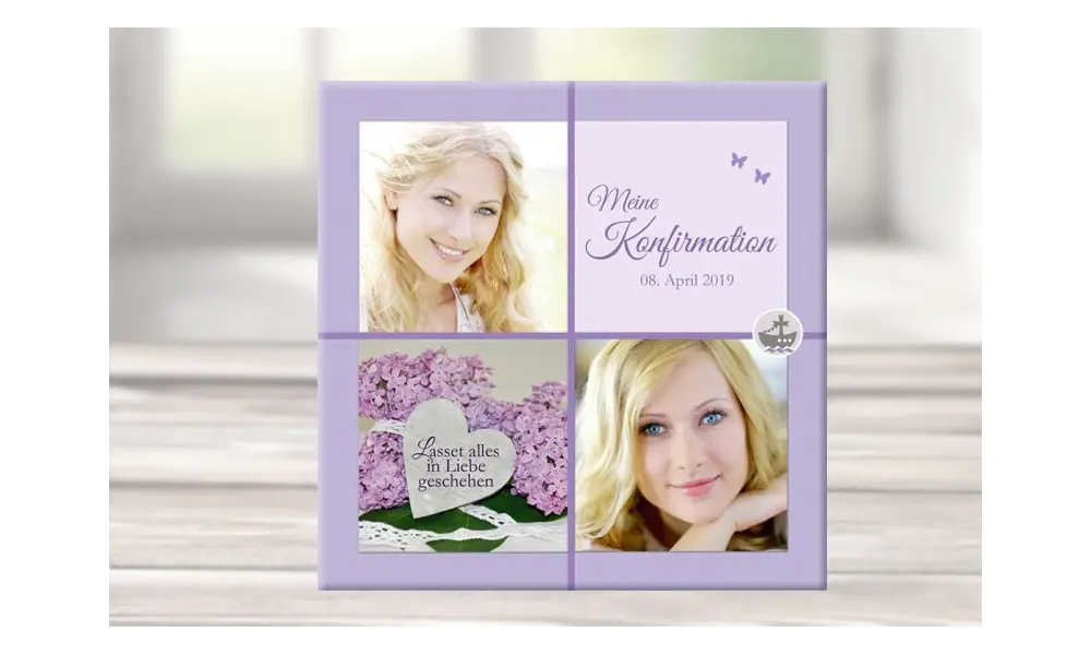 Geschenk Konfirmation Wandbild Leinwand personalisiert