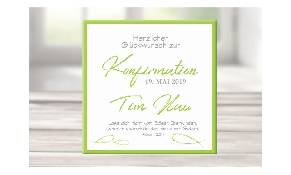 Geschenk Konfirmation Wandbild Leinwand personalisiert