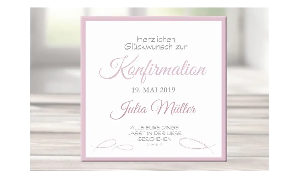 Geschenk Konfirmation Wandbild Leinwand personalisiert