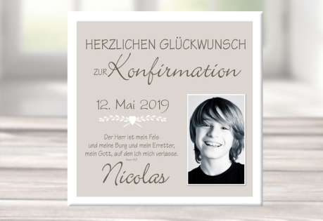 Geschenk Konfirmation Wandbild Leinwand personalisiert