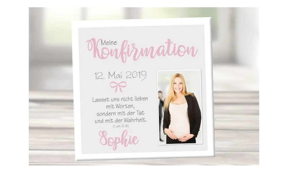 Geschenk Konfirmation Wandbild Leinwand personalisiert