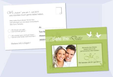 Safe the Date - Antwort Karte Hochzeit