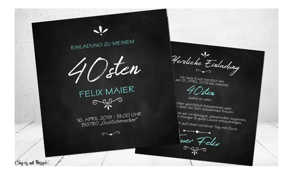 Einladungskarten 40. Geburtstag Mann