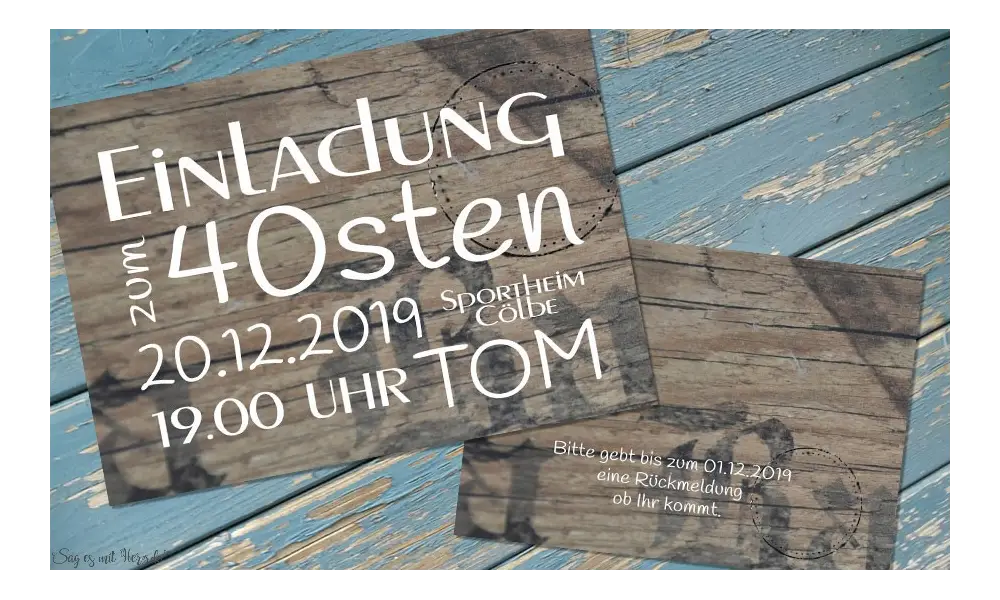 Einladungskarten 40. Geburtstag Vintage