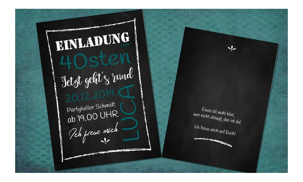 Einladungskarten 40. Geburtstag