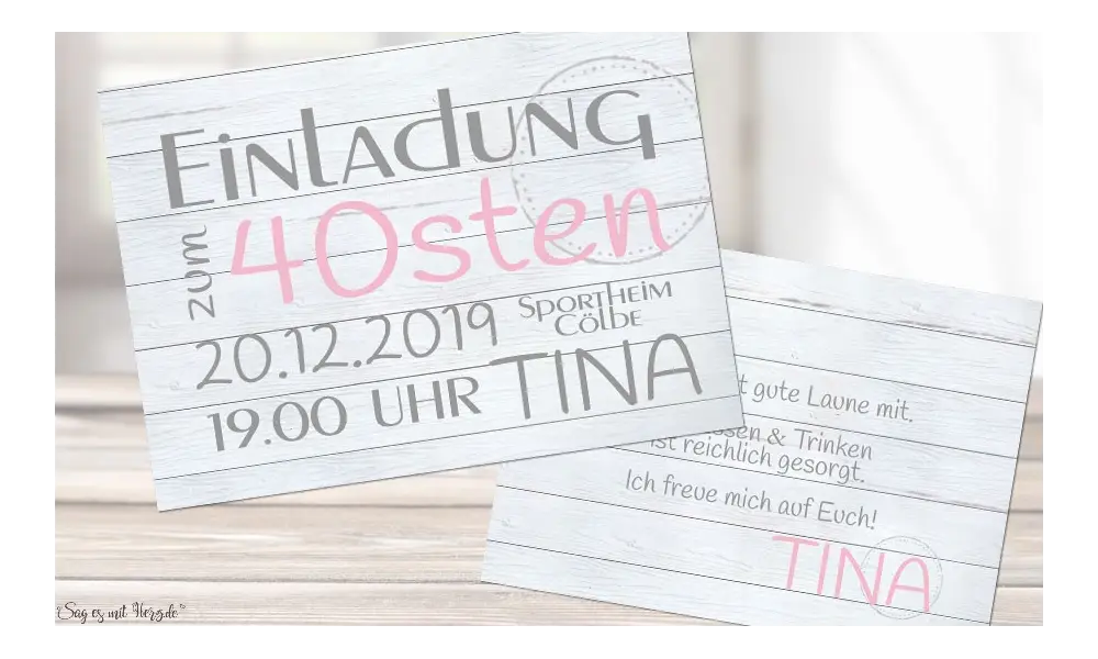 Einladungskarten 40. Geburtstag