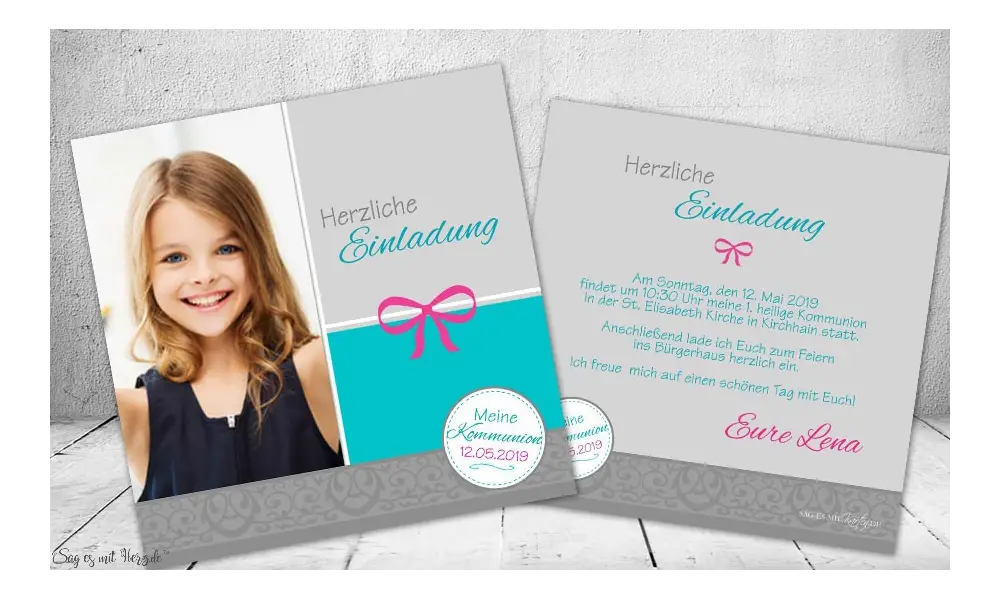 Einladungskarten Konfirmation Kommunion mit Foto
