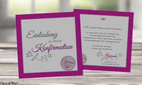 Einladungskarten Kommunion / Konfirmation modern