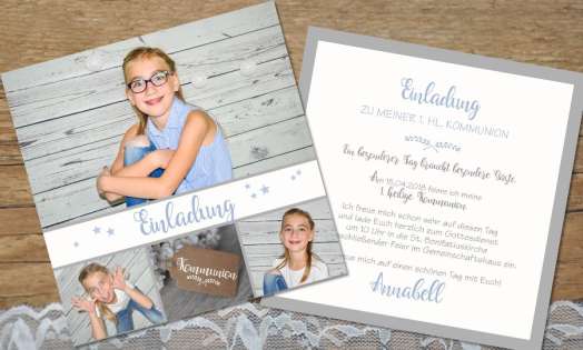 Einladungskarten Konfirmation Kommunion mit Foto