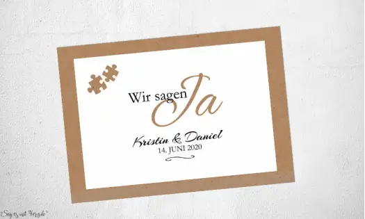 Einladungskarten Save the Date Kraftpapier
