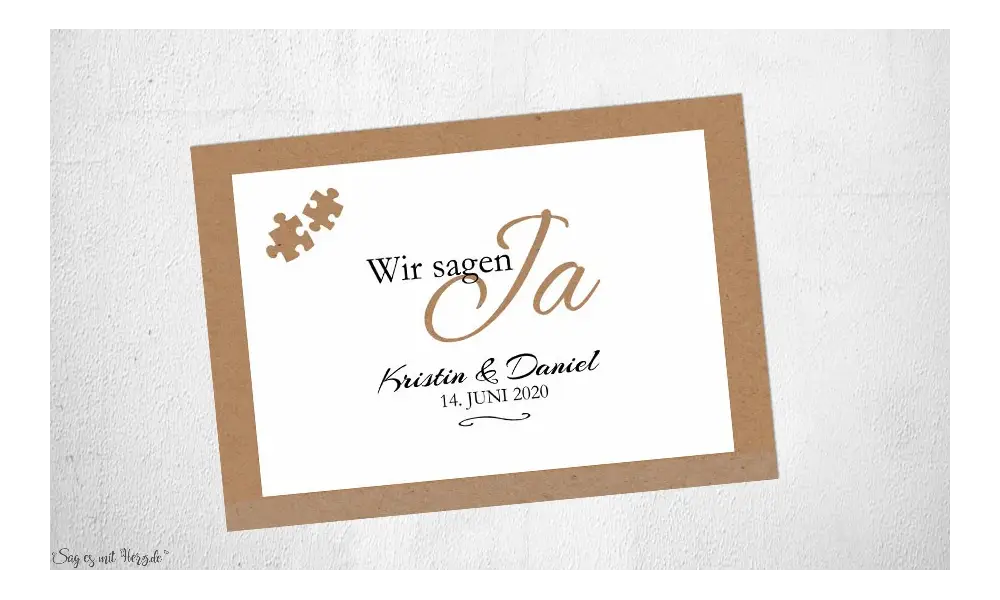 Einladungskarten Save the Date Kraftpapier