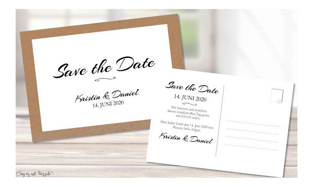 Einladungskarten Save The Date Hochzeit Schlicht