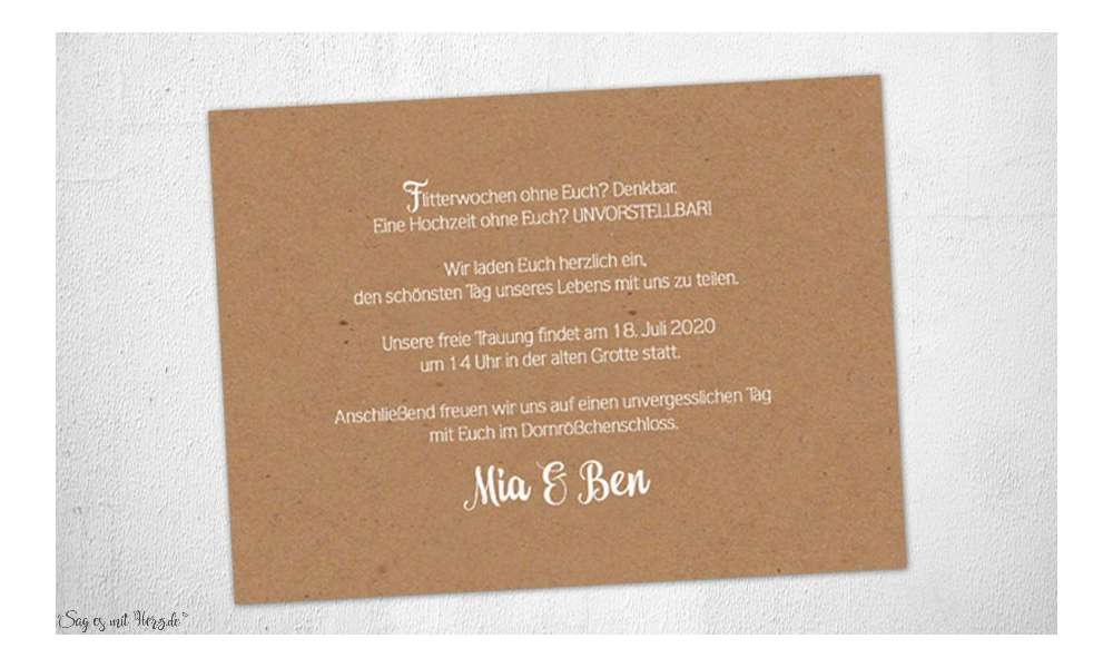 Einladungskarten Hochzeit rustikal floral