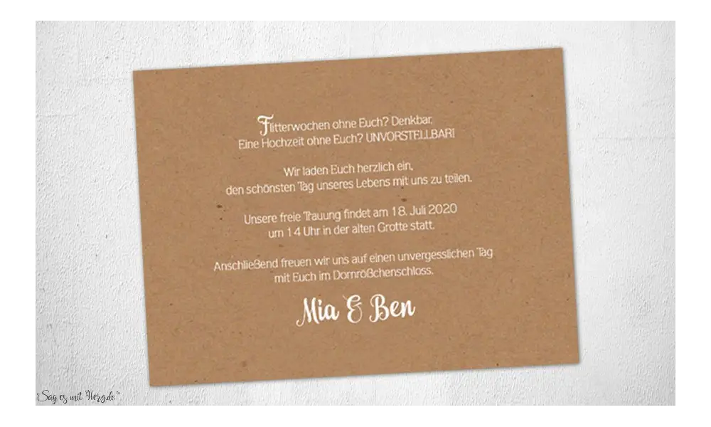 Einladungskarten Hochzeit rustikal floral