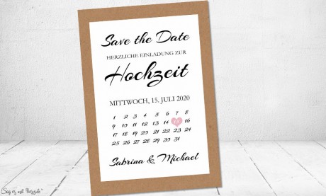 Einladungskarten Save the Date Kalender