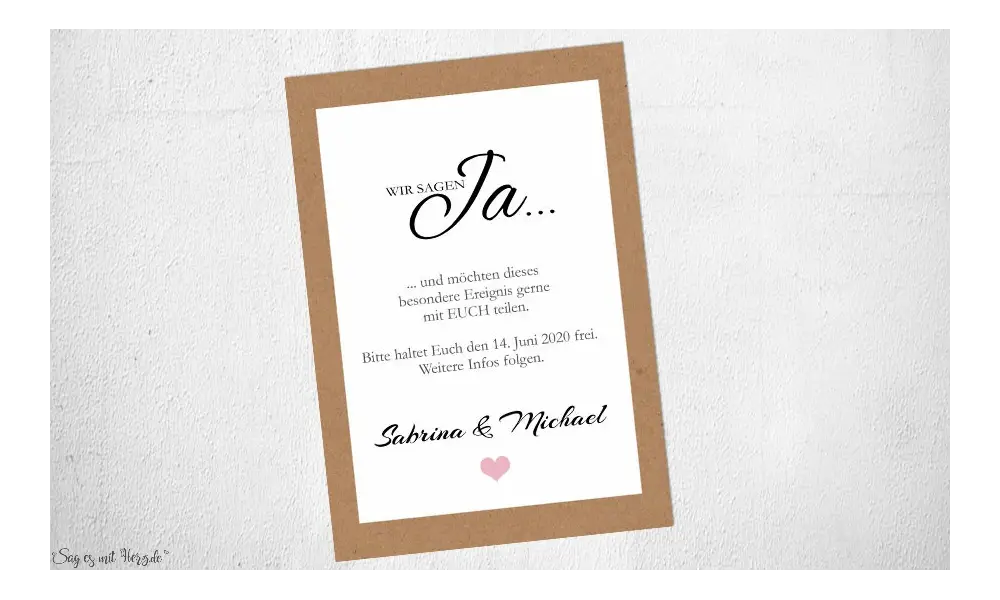 Einladungskarten Save the Date Kalender